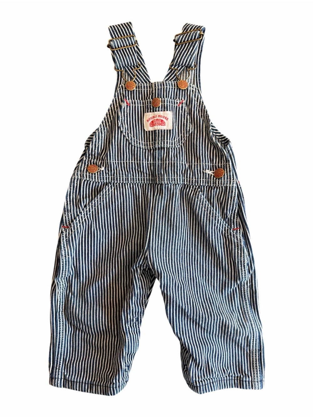 Roundhouse Overalls Bib Boys Infant Toddler Stripe (12 Months) Preowned